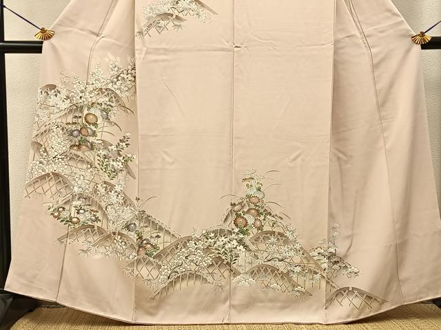 平和屋着物■訪問着　籬秋草文　金彩　正絹　逸品　BAAY6324hj