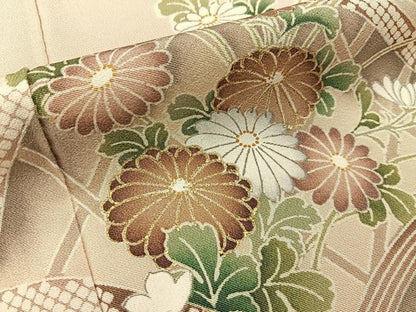 平和屋着物■訪問着　籬秋草文　金彩　正絹　逸品　BAAY6324hj