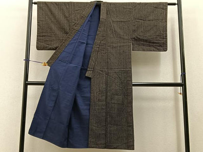 平和屋着物■男性　紬　縞　正絹　逸品　BAAY6330hj
