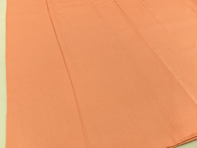 平和屋着物■上質な色無地　珊瑚朱色　正絹　逸品　BAAY6332hj