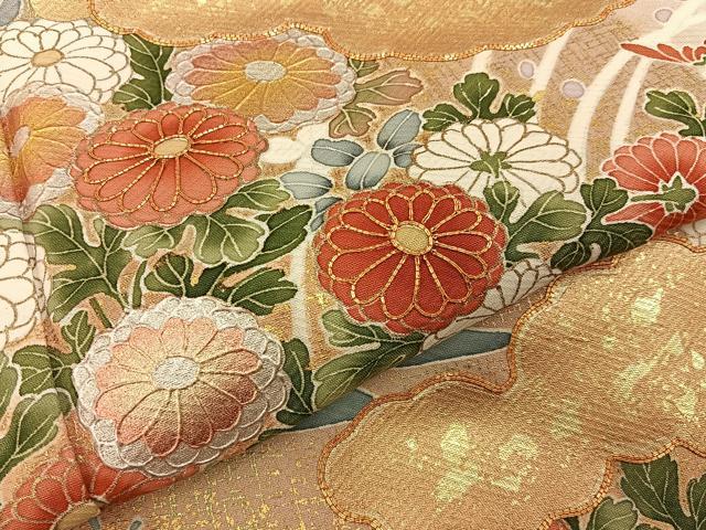 平和屋着物■豪華色留袖　作家物　駒刺繍　雲隠れ秋草文　暈し染め　金彩　正絹　逸品　未使用　BAAY6333hj
