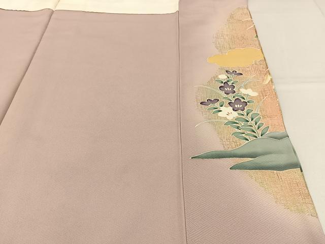 平和屋着物■豪華色留袖　作家物　駒刺繍　雲隠れ秋草文　暈し染め　金彩　正絹　逸品　未使用　BAAY6333hj