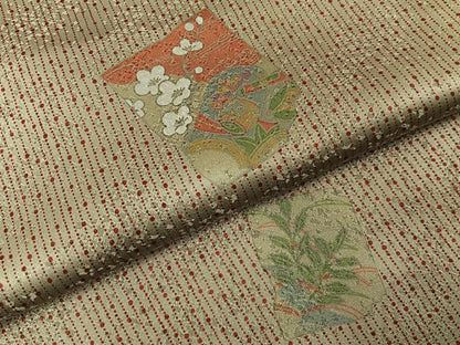 平和屋着物■上質な小紋　破れ色紙宝尽くし花文　正絹　逸品　未使用　BAAY6341hj