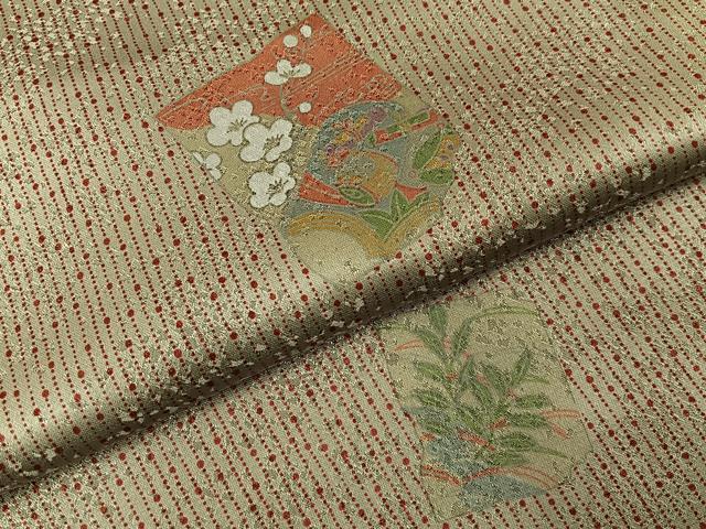 平和屋着物■上質な小紋　破れ色紙宝尽くし花文　正絹　逸品　未使用　BAAY6341hj