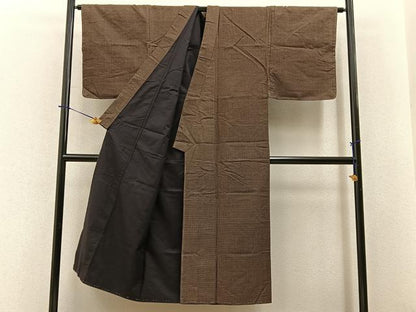 平和屋着物■男性　紬　吉祥文　正絹　逸品　未使用　BAAY6342hj
