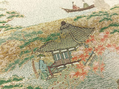 平和屋着物■豪華色留袖　寿光織　人物風景文　暈し染め　金糸　正絹　逸品　BAAY6348hj