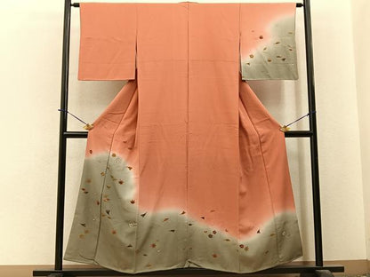 平和屋着物■訪問着　吹き寄せ文　暈し染め　金彩　正絹　逸品　BAAY6349hj
