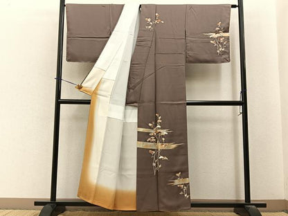 平和屋着物■訪問着　松に万寿菊　金銀彩　正絹　逸品　未使用　BAAY6352hj