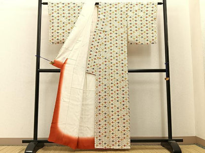 平和屋着物■上質な小紋　花菱文　正絹　逸品　BAAY6356hj