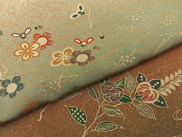 平和屋着物■訪問着　流水草花文　暈し染め　金彩　正絹　逸品　BAAY6358hj