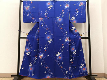 平和屋着物■上質な小紋　草花文　蛍暈し　正絹　逸品　BAAY6361hj
