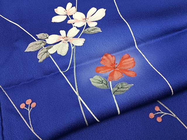 平和屋着物■上質な小紋　草花文　蛍暈し　正絹　逸品　BAAY6361hj