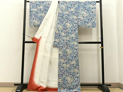 平和屋着物■上質な小紋　風景秋草文　正絹　逸品　未使用　BAAY6362hj