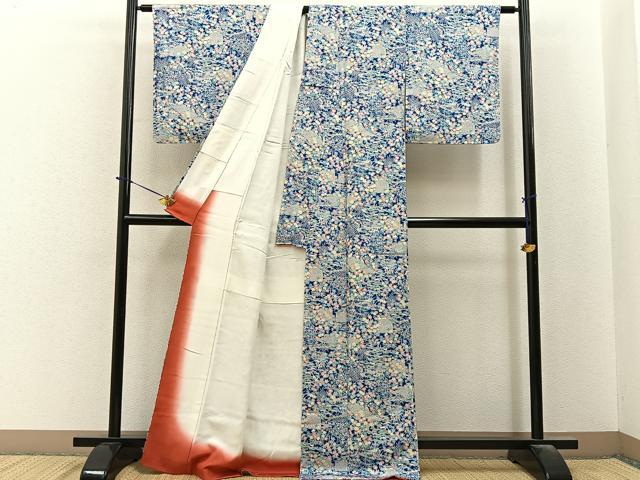 平和屋着物■上質な小紋　風景秋草文　正絹　逸品　未使用　BAAY6362hj