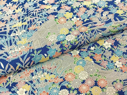 平和屋着物■上質な小紋　風景秋草文　正絹　逸品　未使用　BAAY6362hj