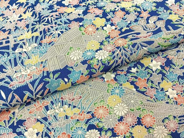 平和屋着物■上質な小紋　風景秋草文　正絹　逸品　未使用　BAAY6362hj