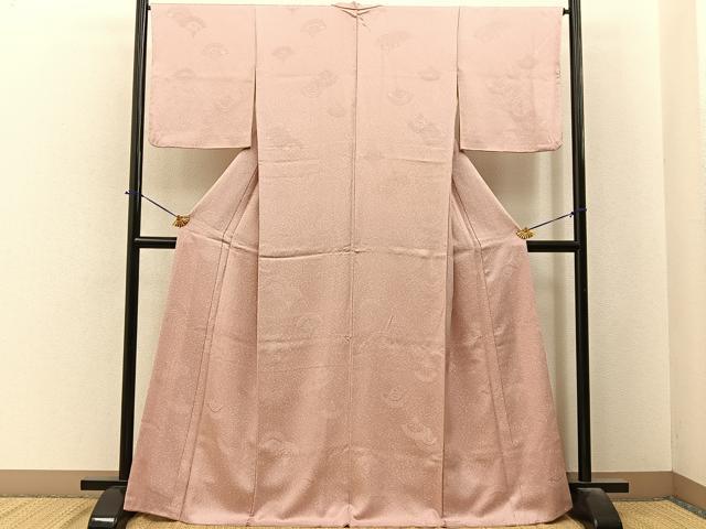 平和屋着物■上質な小紋　花青海波地紋　正絹　逸品　BAAY6368hj