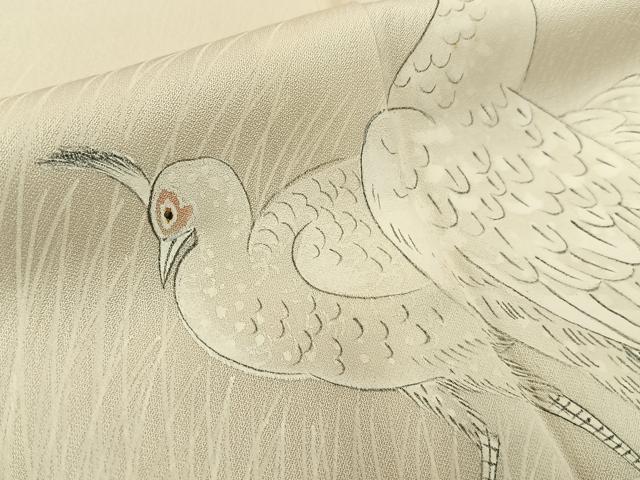 平和屋着物■訪問着　手描き　孔雀　暈し染め　正絹　逸品　BAAY6371hj