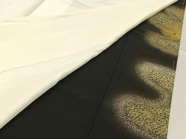 平和屋着物■豪華黒留袖　駒刺繍　松　金彩　正絹　逸品　BAAY6373hj