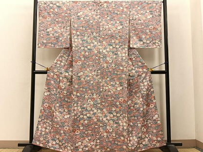 平和屋着物■上質な小紋　草花尽くし　金彩　正絹　逸品　BAAY6379hj