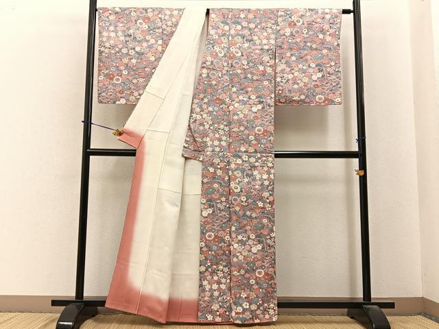 平和屋着物■上質な小紋　草花尽くし　金彩　正絹　逸品　BAAY6379hj