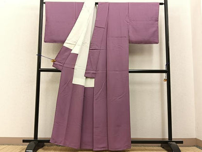 平和屋着物■上質な色無地　鴇浅葱色　正絹　逸品　BAAY6382hj