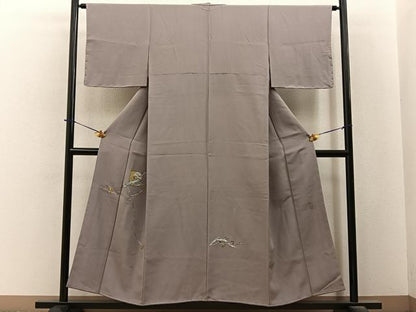 平和屋着物■色留訪問着　作家物　駒刺繍　総刺繍　枝梅文　金銀糸　正絹　逸品　未使用　BAAY6383hj