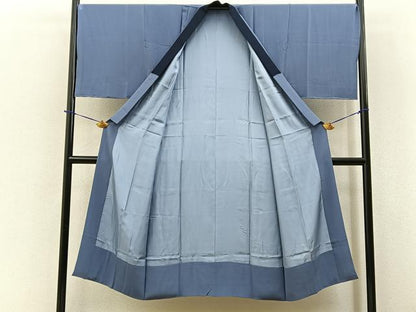 平和屋着物■男性　長襦袢　袷　藍鼠色　さが美扱い　正絹　逸品　BAAY6384hj