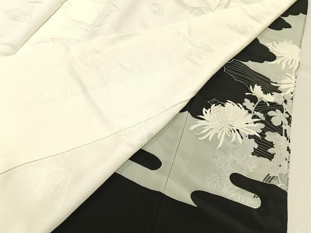 平和屋着物■豪華黒留袖　刺繍　乱菊　銀糸　正絹　逸品　BAAY6389hj