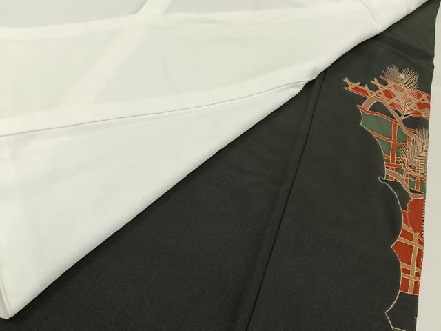 平和屋着物■豪華黒留袖　扇面吉祥花文　金銀彩　正絹　逸品　BAAY6391hj