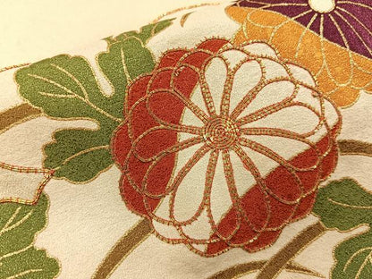 平和屋着物■訪問着　駒刺繍　雲取菊桐文　金彩　正絹　逸品　BAAY6400hj
