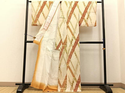 平和屋着物■上質な小紋　笹竹吉祥花文　正絹　逸品　BAAY6414hj
