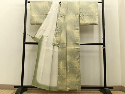 平和屋着物■上質な小紋　菱梅文　暈し染め　正絹　逸品　BAAY6417hj