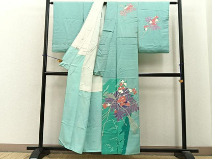平和屋着物■訪問着　草花文　正絹　逸品　BAAY6421hj