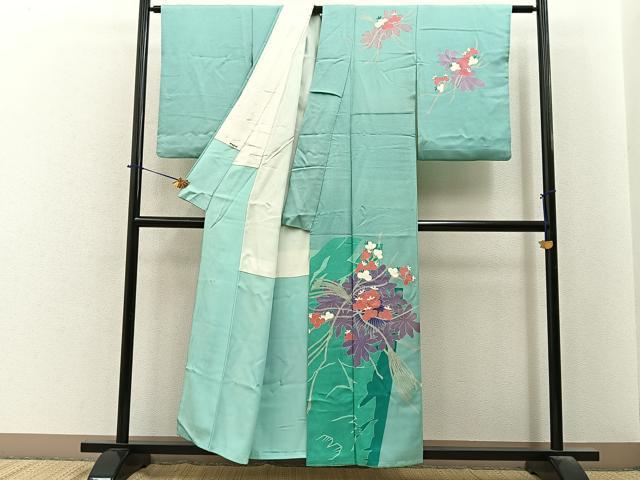 平和屋着物■訪問着　草花文　正絹　逸品　BAAY6421hj