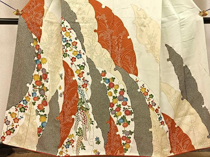 平和屋着物■訪問着　雪輪草花文　暈し染め　金彩　正絹　逸品　BAAY6422hj