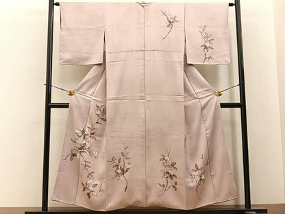 平和屋着物■訪問着　手描き　枝花文　暈し染め　正絹　逸品　BAAY6436hj