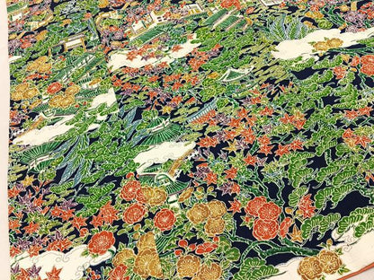 平和屋着物■上質な小紋　風景花文　正絹　逸品　未使用　BAAY6439hj