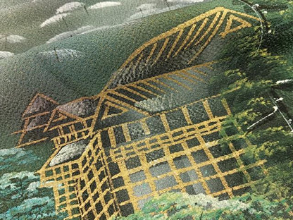 平和屋着物■訪問着　手描き　京名所風景文　金彩　正絹　逸品　未使用　BAAY6440hj
