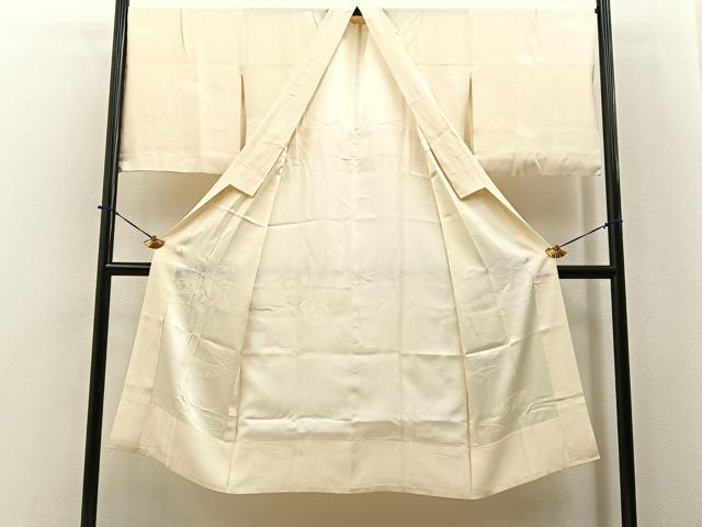 平和屋着物■長襦袢　無双仕立て　芝草花地紋　正絹　逸品　BAAY6446hj
