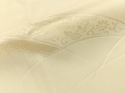 平和屋着物■長襦袢　無双仕立て　芝草花地紋　正絹　逸品　BAAY6446hj