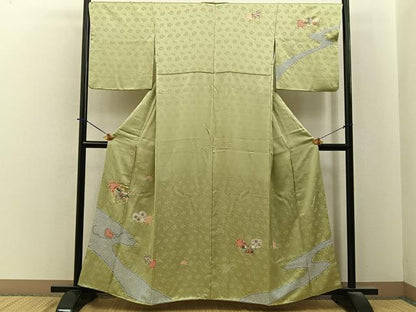平和屋着物■訪問着　絞り　駒刺繍　宝尽くし　蔦の葉文　金彩　正絹　逸品　BAAY6453hj