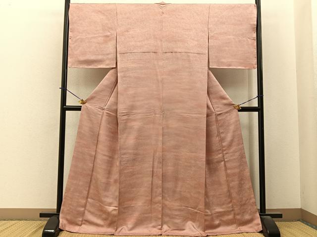 平和屋着物■上質な小紋　草花地紋　暈し染め　やまと誂製　ロング丈　正絹　逸品　BAAY6458hj