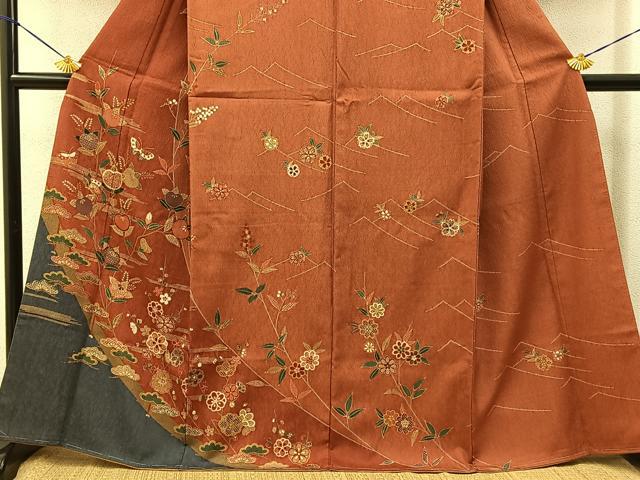 平和屋着物■訪問着　花蝶文　金彩　正絹　逸品　未使用　BAAY6461hj