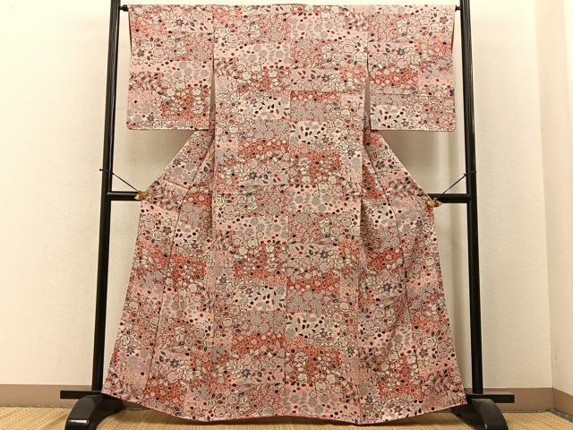平和屋着物■上質な小紋　辻が花　正絹　逸品　未使用　BAAY6464hj