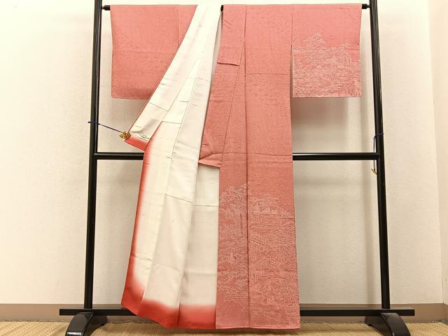 平和屋着物■訪問着　江戸小紋　風景文　やまと誂製　正絹　逸品　BAAY6465hj