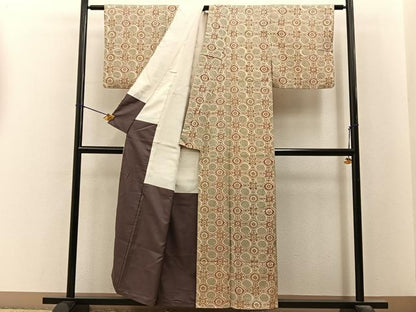 平和屋着物■上質な小紋　蜀江花文　正絹　逸品　BAAY6474hj