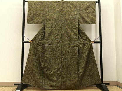 平和屋着物■上質な紬　樹林文　正絹　逸品　BAAY6479hj