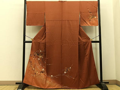 平和屋着物■訪問着　地紙流水花文　暈し染め　金彩　正絹　逸品　BAAY6480hj