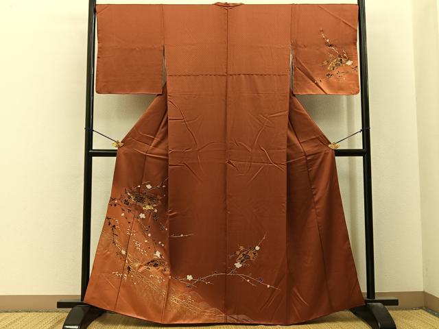 平和屋着物■訪問着　地紙流水花文　暈し染め　金彩　正絹　逸品　BAAY6480hj